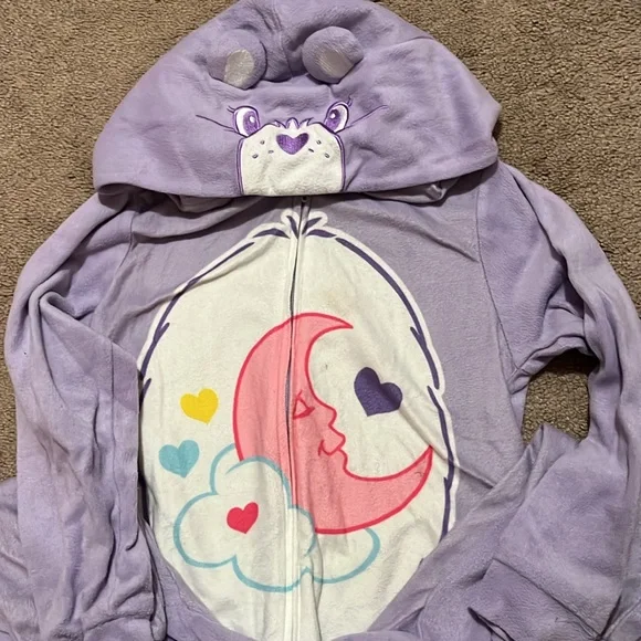 Purple Care Bear footie PJ - Picture 1 of 1